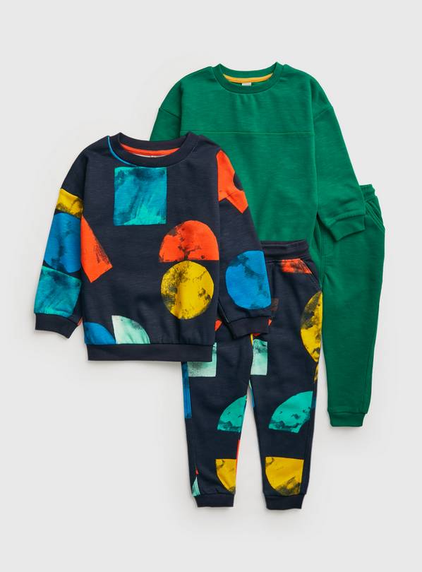 Abstract & Green Sweatshirt & Joggers 2 Pack 1-1.5 years